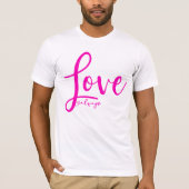 T-shirt Love Always Elegant manuscrit Script Hot Pink (Devant)