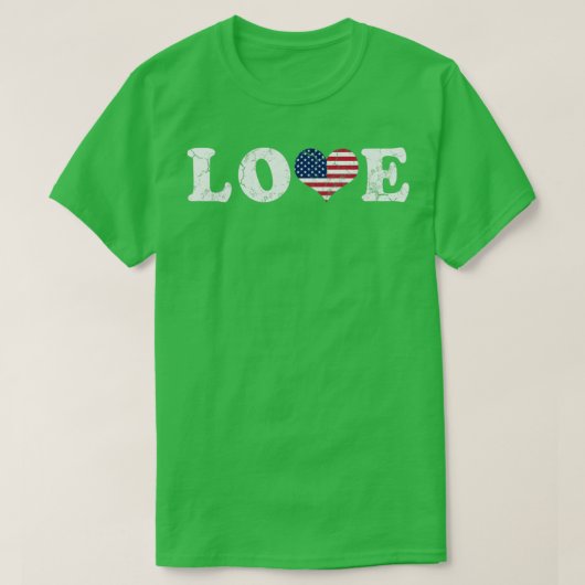 T-shirt Love America American Flag USA United States Patri (Design devant)