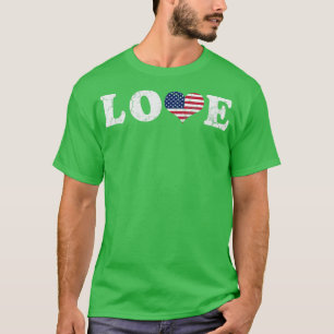 T-shirt Love America American Flag USA United States Patri