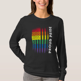 T-shirt Love America Drapeau Arc-en-ciel Fière Gay Lgbtq L