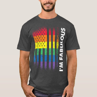 T-shirt Love American Flag Rainbow Fabulous Gay LGBT Pride