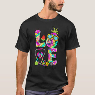 T-shirt Love Ananas Stethoscope Tie Dye Lpn Vie été