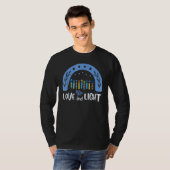 T-shirt Love And Light Hanukkah Rainbow For Kids (Devant entier)