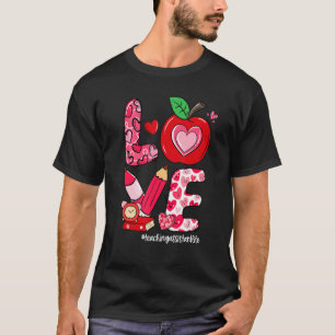 T-shirt LOVE Apple Heart Teacher Assistant Vie Valentine