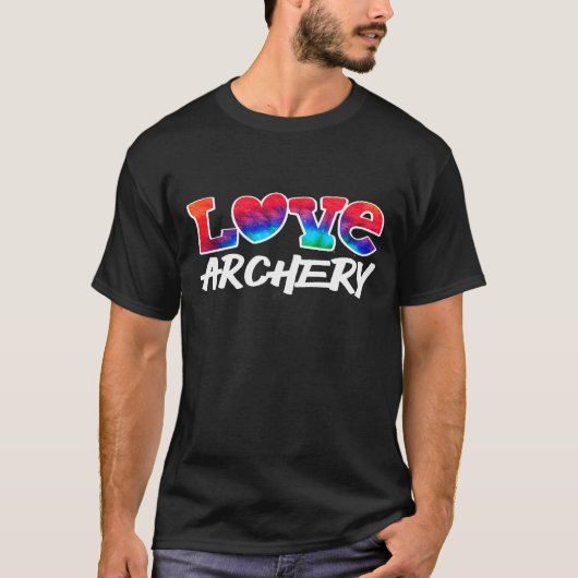 T-shirt Love Archery Retro Bow Targeting (Devant)