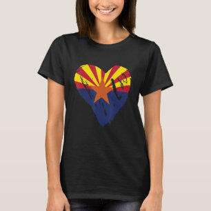 T-shirt Love Arizona State Retro Coeur Drapeau 1