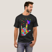 T-shirt Love ASL Signal Langue Puzzle Papillon Autisme Awa (Devant entier)
