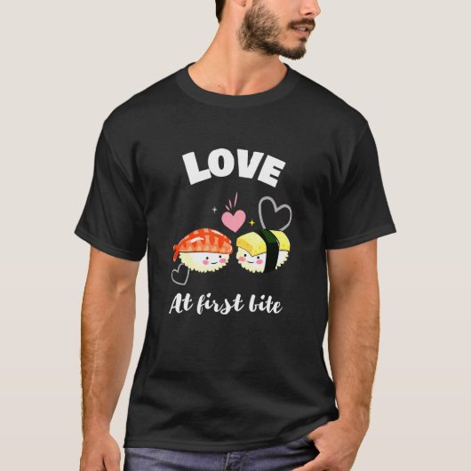 T-shirt Love At First Bite - Maki Sushi Design (Devant)