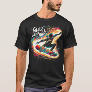 T-shirt Love At First Ride Skateboard Funny Graphic s