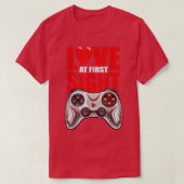 T-shirt Love at First Sight Valentine's Day Video Game Gam (Design devant)