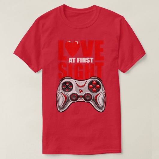 T-shirt Love at First Sight Valentine's Day Video Game Gam (Design devant)