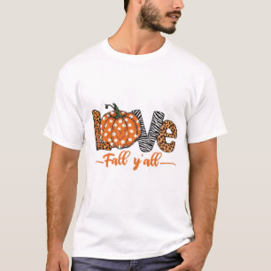 T-shirt LOVE automne à vous tous Imprimé léopard Citrouil