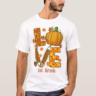 T-shirt LOVE Automne thème 1ère classe enseignant