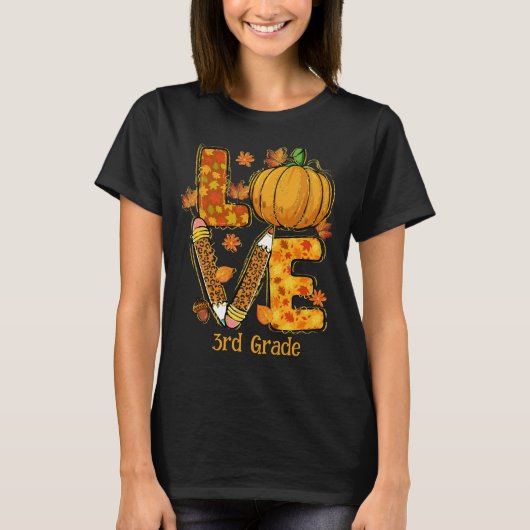 T-shirt LOVE Automne thème 3e année professeur (Devant)