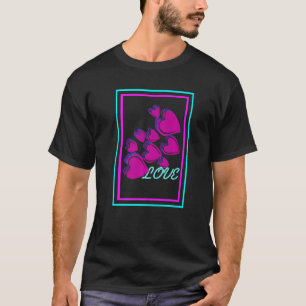 T-shirt LOVE Awesome Rétro Coeur Vapeur Conception Vave Va