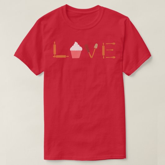 T-shirt Love Baking pour une Cuisine Lover Baker (Design devant)