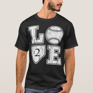 T-shirt LOVE Baseball Softball Maman Vintage Distressed Ac