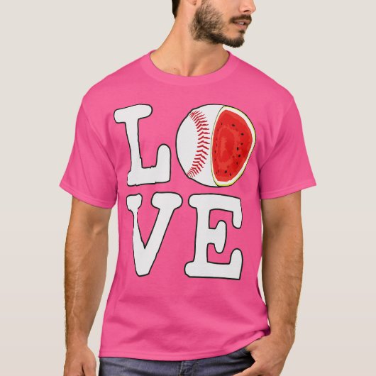 T-shirt Love Baseball Watermelon (Devant)