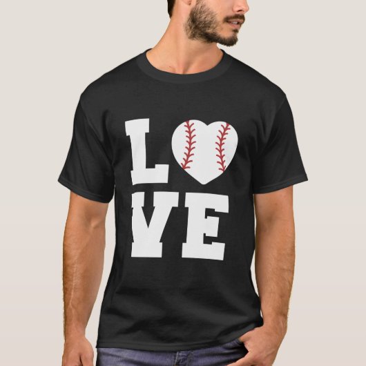 T-shirt Love Baseball Word Art (Devant)