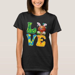 T-shirt Love Basketball Ball Avec Bunny Ears Pâques Bo