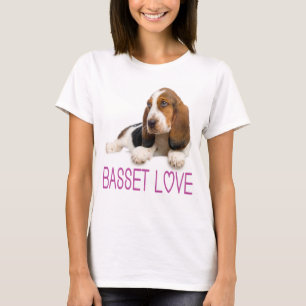 T-shirt Love Basset Hound Chien Chien Chien Tee - shirt