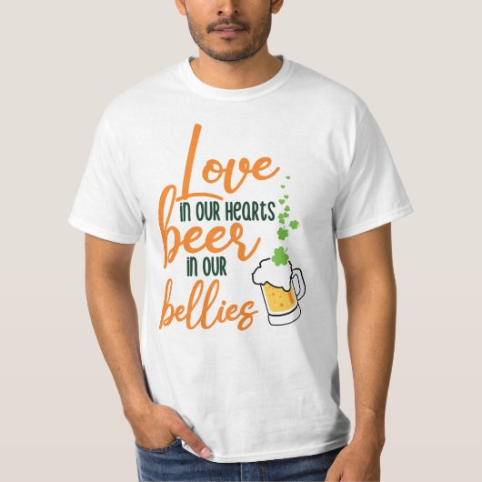 T-shirt Love & Beer St. Patrick’s Day Fun-61146 (Devant)