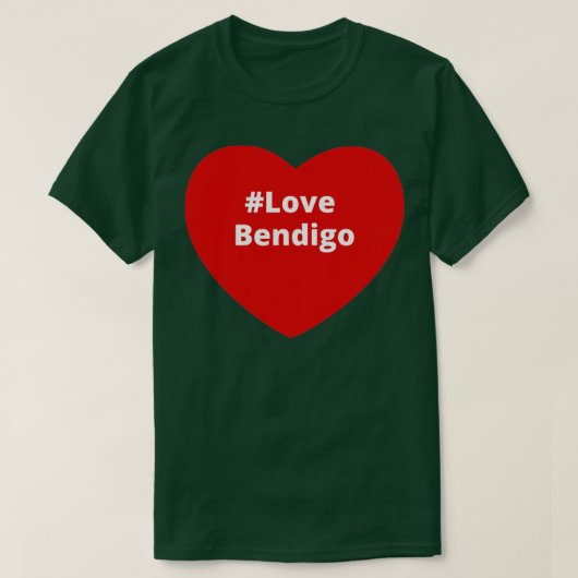 T-shirt Love Bendigo Hashtag Heart (Design devant)