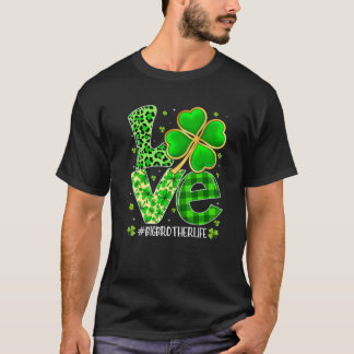 T-shirt Love Big Brother Plaid Leopard Shamrock St. Patric