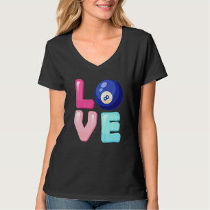 T-shirt Love Billiards Joueuse Équipe Fan Girls Femmes