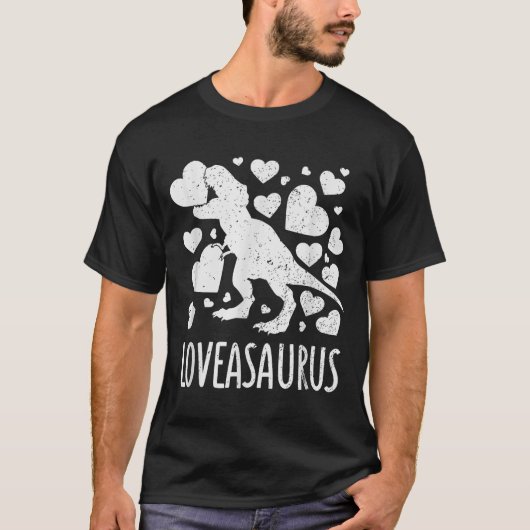 T-shirt Love Bites Saurus T-rex Dinosaur Saint-Valentin (Devant)