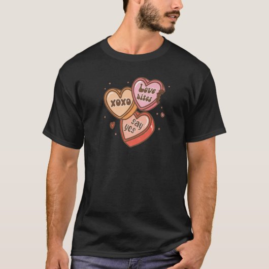 T-shirt Love Bites, Say Yes, XOXO - Valentine's Day Graphi (Devant)
