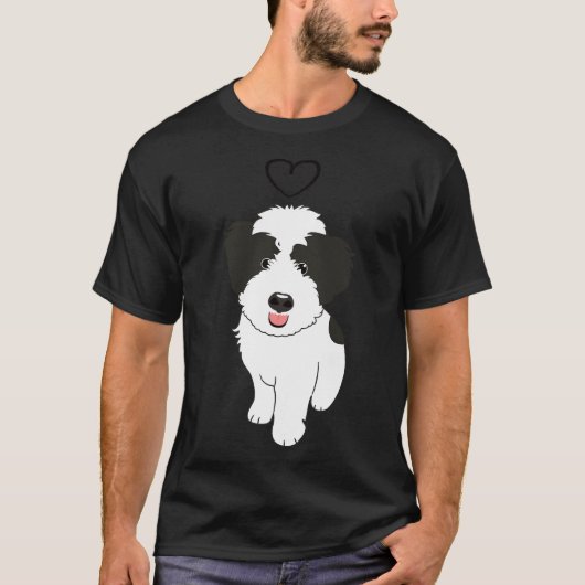 T-shirt Love Black And White Whoodle Wheaten Terrier Poodl (Devant)