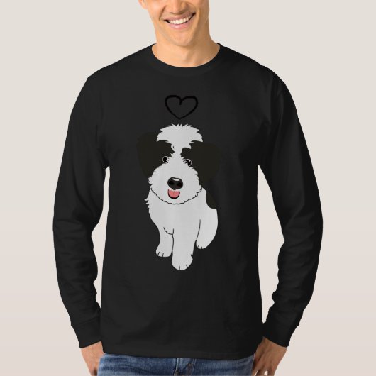 T-shirt Love Black And White Whoodle Wheaten Terrier Poodl (Devant)
