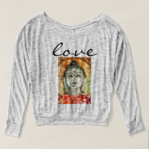 Love Bouddha Aquarelle Art Chemise Flowy