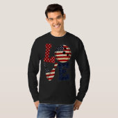 T-shirt Love Bowling Player American Flag (Devant entier)