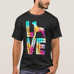 T-shirt Love Boxer Chien Colorful Chien