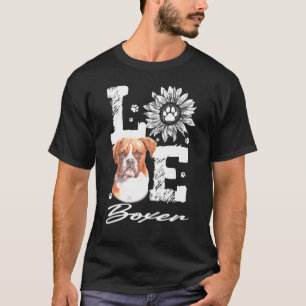 T-shirt Love Boxer Chien Paw Tournesol