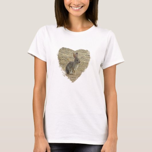 T-shirt Love Bunnies Heart Desert Animal Photo Rabbit (Devant)