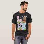 T-shirt Love Bunny Chat persan et panier d'oeufs de Pâques (Devant entier)