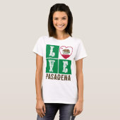 T-shirt Love California State Drapeau Coeur Pasadena (Devant entier)