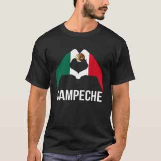 T-shirt Love Campeche Mexique Vacances Mexique Drapeau 1