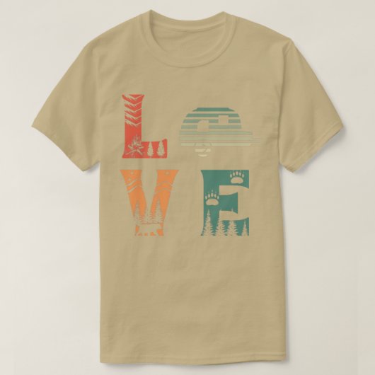 T-shirt Love Camping Adventure Travel (Design devant)
