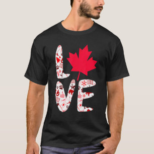 T-shirt Love Canada Maple Feuille mignonne Canadian Canada