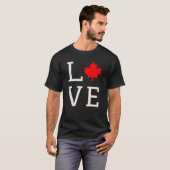 T-shirt love canada maple leaf canadien (Devant entier)