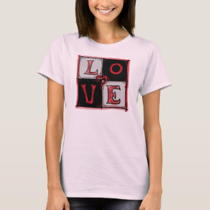 T-shirt Love carré dames char