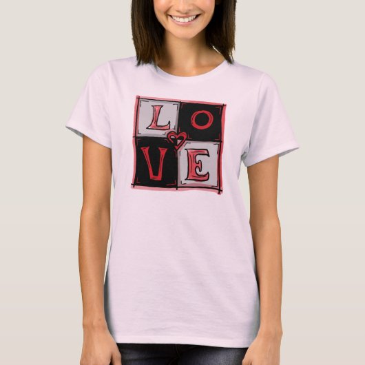 T-shirt Love carré dames char (Devant)