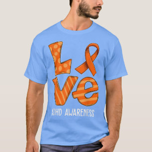 T-shirt Love Cartoon Soutien à la sensibilisation au TDAH
