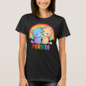T-shirt Love Cats Rainbow Dark (Devant)