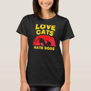T-shirt Love Chats Hate Chiens Animaux de chat