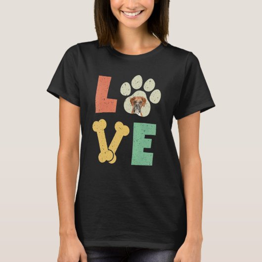 T-shirt Love Chien Boxer Chien Chien race (Devant)